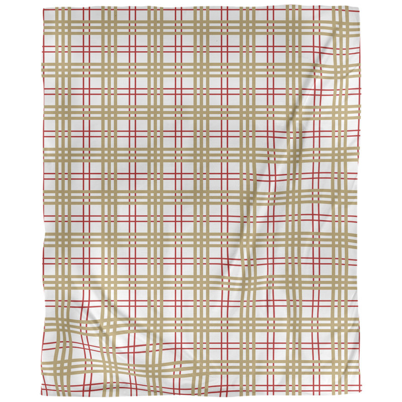 Housse de couette simple San Francisco, Housse de couette simple TG, Blanc / rouge / doré, Polyester brossé