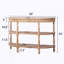 Console en bois avec garniture tissée à la main, 3 tablettes de rangement