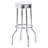 Loy 3 Piece Retro Bar Table Set, Round White Top, 2 Stools, Chrome-114733169