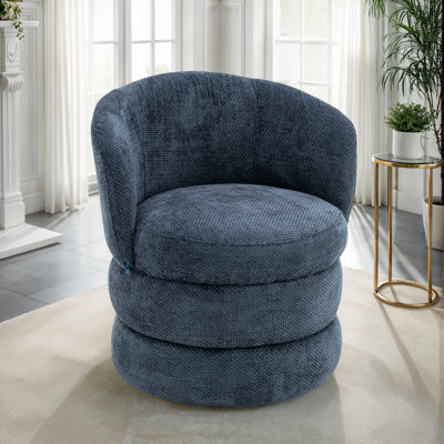 Upholstered Swivel Barrel Chair