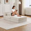 Canapé à compression, canapé-lit convertible au sol, canapé modulaire sans os Diy, aucun assemblage requis, tissu polaire circulaire, siège simple surdimensionné avec 1 coussin et 1 repose-pieds-742805894