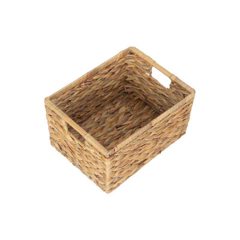 Wicker Water Hyacinth Storage Basket, 20cm H x 34cm W x 26cm D