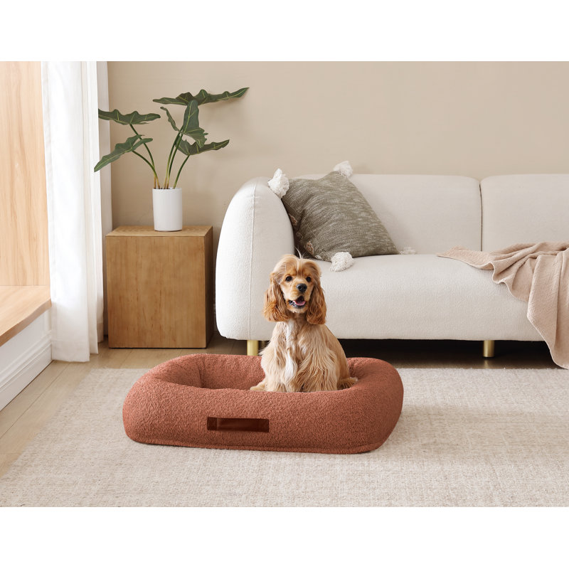Lit en mousse à mémoire de forme pour animaux Arlee Home & Pet, Orange / Terre cuite, H 6 po x l 33 po x P 25 po