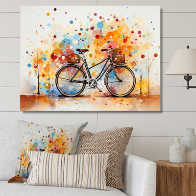 «Vélo abstrait Fusion Pointillism II - transport sur toile, art mural