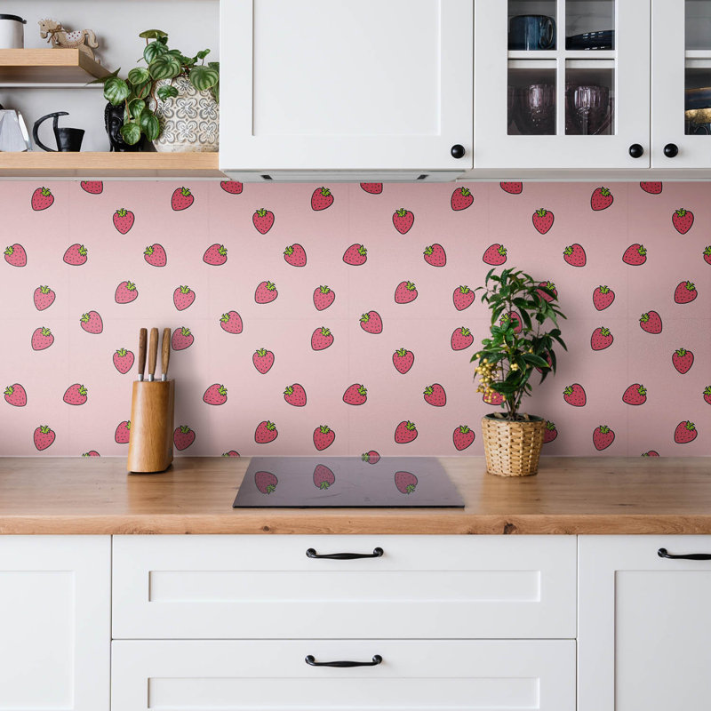 Kanagy 30cm x 30cm PVC Mosaic Tile in Pink