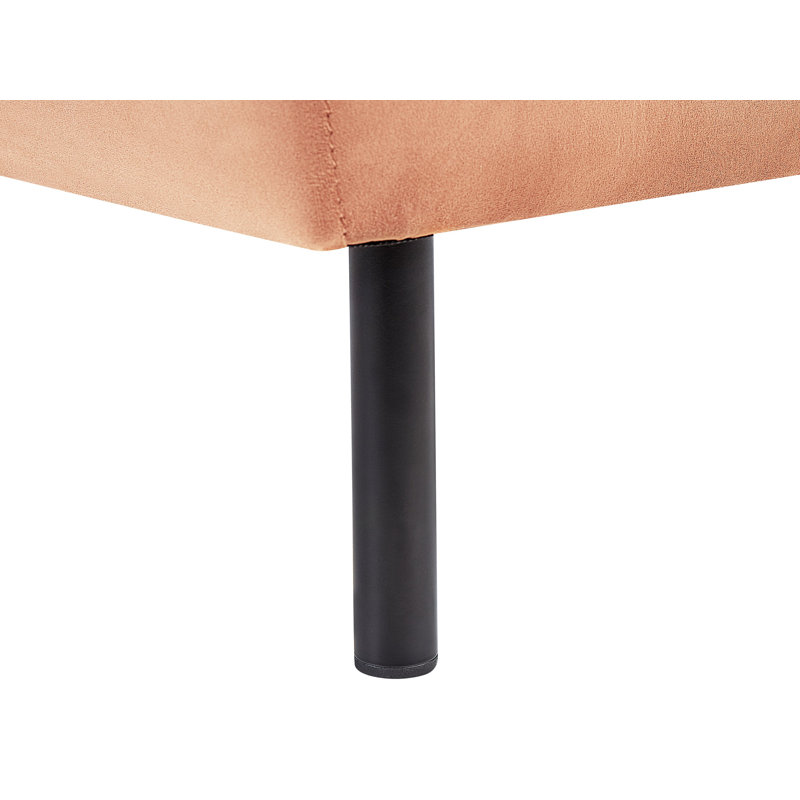Masuda Velvet Chaise Lounge, Peach Pink