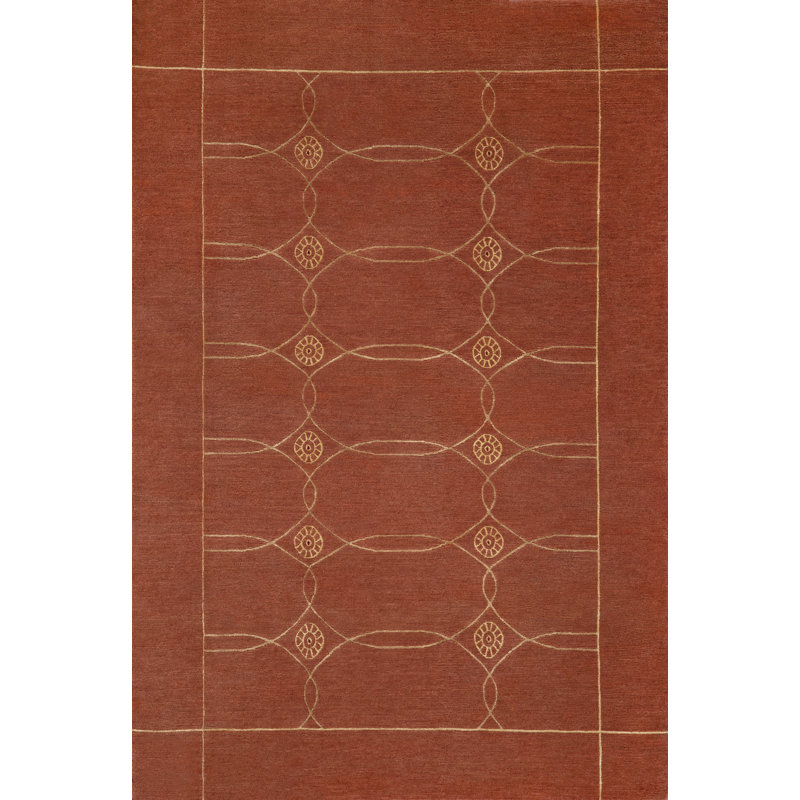 Sparta Geometric Area Rug in Paprika/Yellow/Gold, Runner 3' x 10'