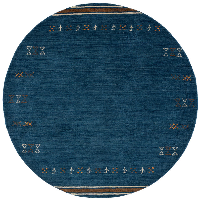 Himalaya Hand Loomed Wool Geometric Indoor Rug, 6'-0" x 6'-0" Round