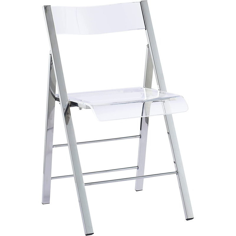 Chaise pliante empilable en plastique Kiyaan, Argent