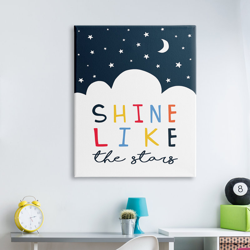 Shine Like The Stars - Art textuel, H 48 po x l 36 po, Toile tendue