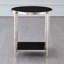 Circle/Square Side Table-Nickel w/ Black Granite