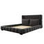 Grand lit plateforme tapissier moderne avec tête de lit et 2 coussins - sans sommier, noir-802692575-802692569