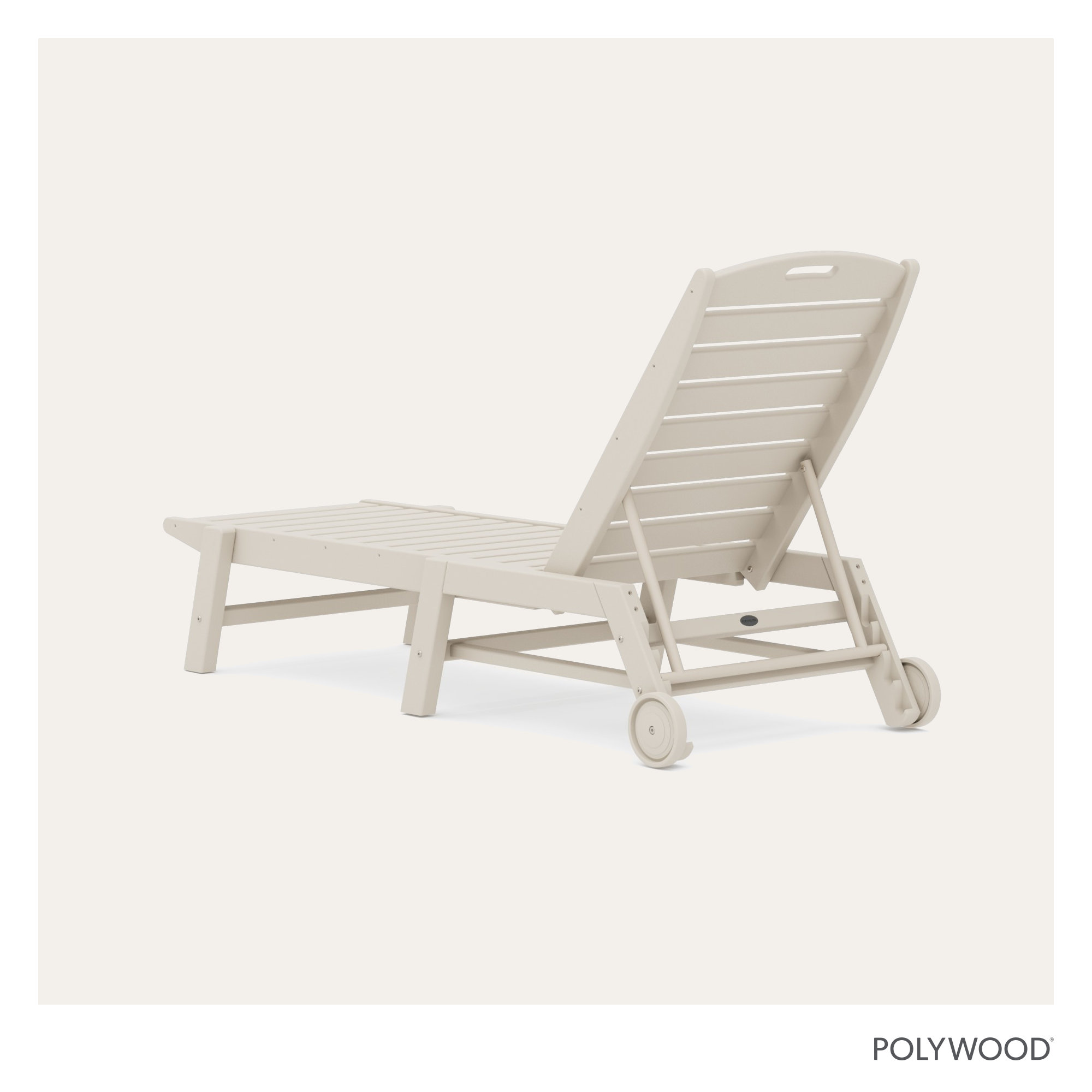 Lakeside POLYWOOD Nautical Chaise with Wheels, Sand