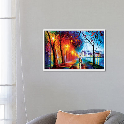 City By The Lake by Leonid Afremov - Painting on Canvas