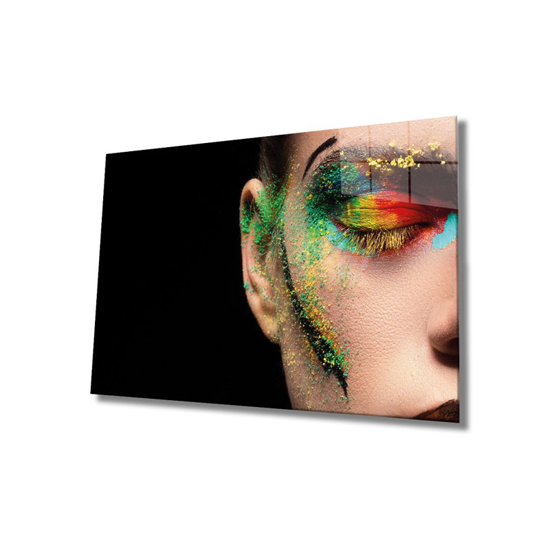 Élégante peinture décorative en verre trempé 18,1 po x 28,3 po | 100% verre trempé, épaisseur: 0,16 pouce | Superbe œuvre d'art pour la décoration intérieure, le salon et les espaces de bureau, durable et facile à nettoyer