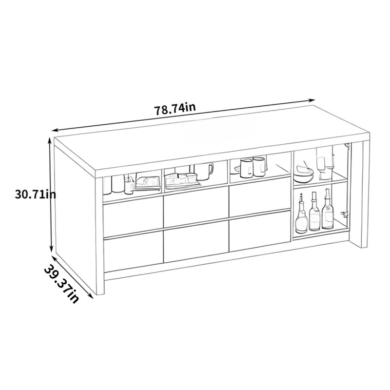 Multifunctional Storage Kitchen Island