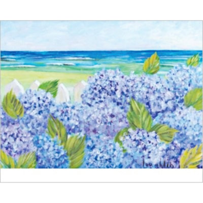 «Hydrangeas on the Fence» par Brendan Loughlin, reproduction d'art graphique sur papier sans cadre