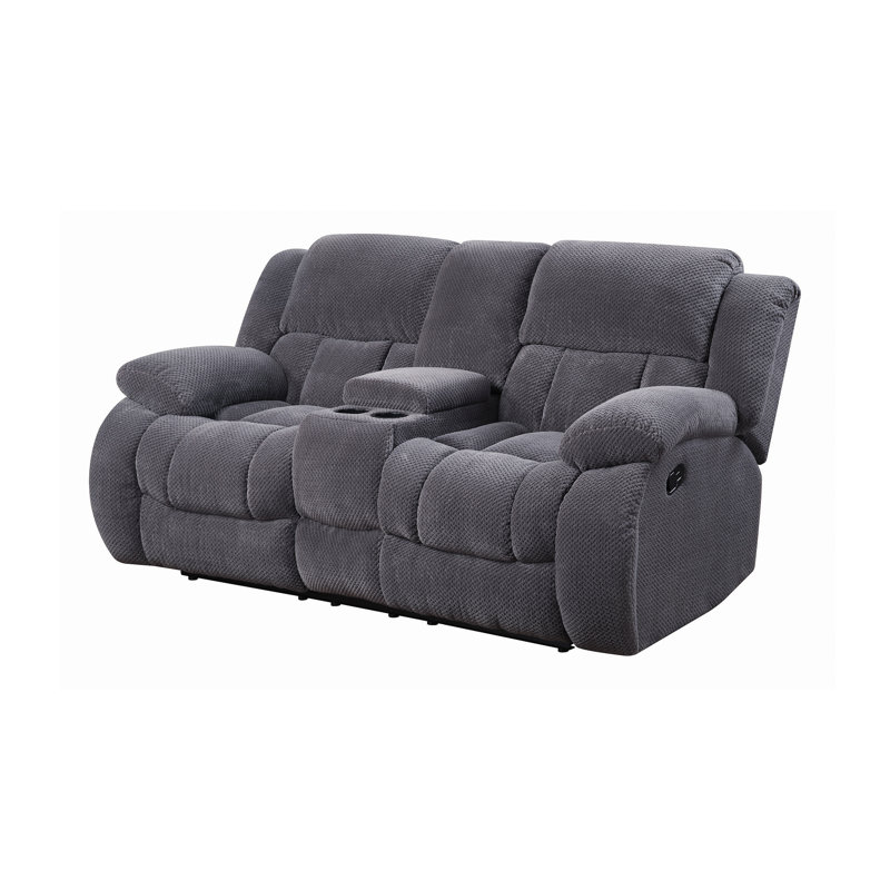 Causeuse inclinable à accoudoirs coussinés de 79 po Ackeron, Anthracite