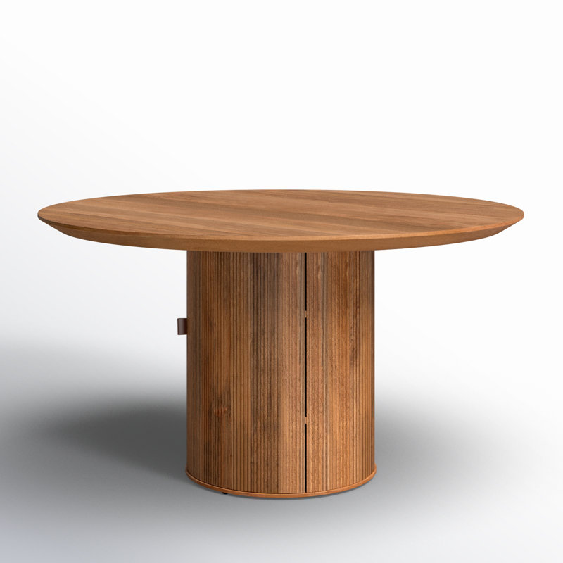 55.1'' Round Dining Table, Brown