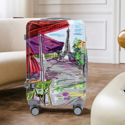 20 "/ 24" / 28 "3 pièces / ensemble de valise à roulettes pour PC, valise de transport, avec motif imprimé et serrure à combinaison