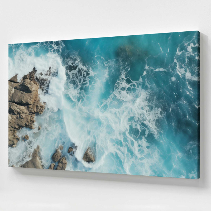 Sapphire Seaside Dance, grande impression sur toile, H 36 po x l 54 po