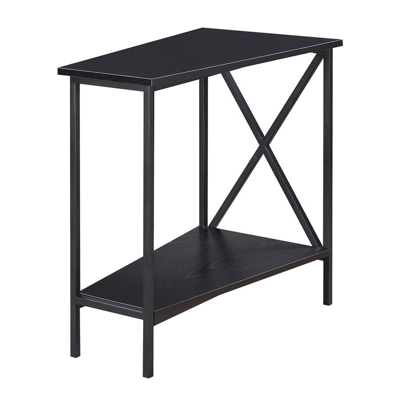 Adreauna 23.75'' Wedge End Table with Storage, Black Black