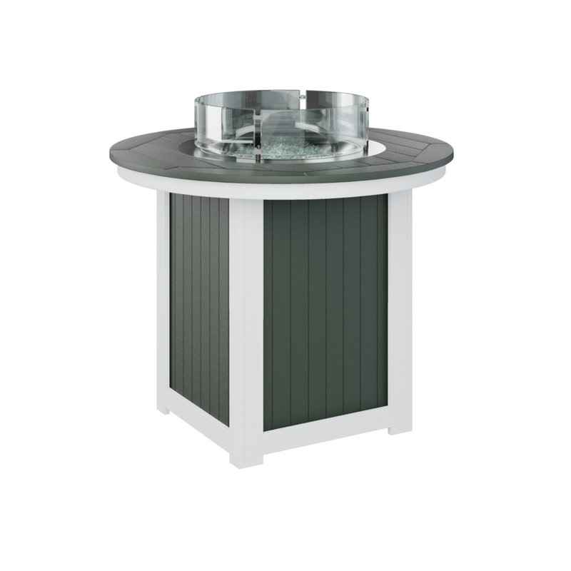 Berlin Gardens Donoma 44″ Round Counter Height Fire Pit Table, Smoke Gray, 36.5" H x 44" W x 44" D