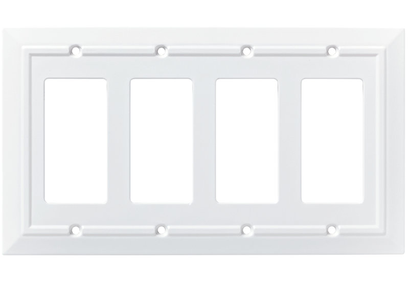 Classic Architecture 4-Gang Rocker Wall Plate, Pure White