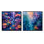«Blue Coral Sea Floor Symphony III» - art mural corail - ensemble de 2 décorations murales modernes-783539212-783539215-783539203