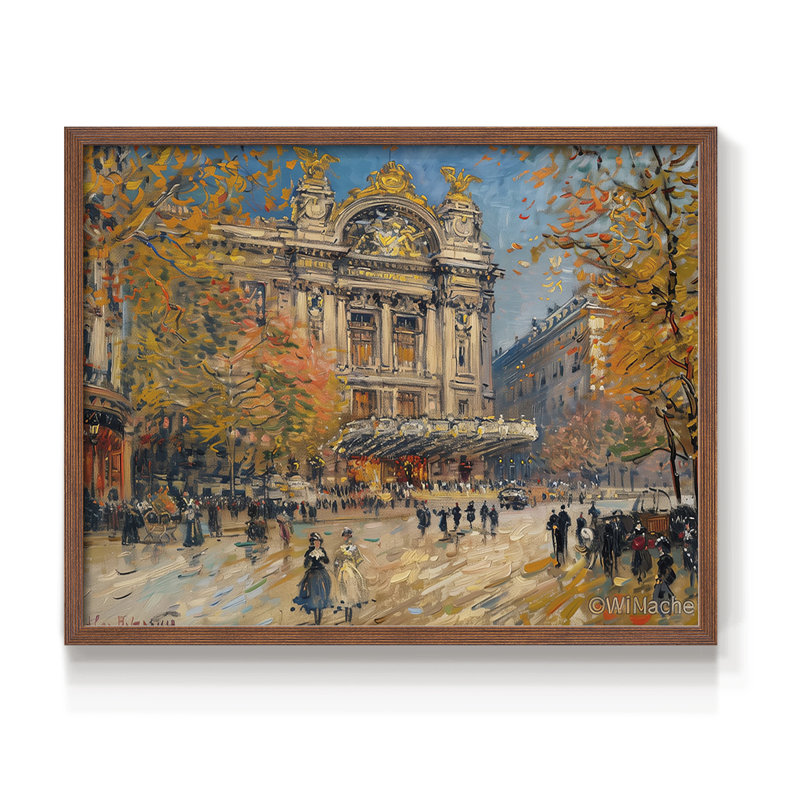 Landscape Series-CXIX -Framed Print - Restickable, 8" H x 10" W, Walnut