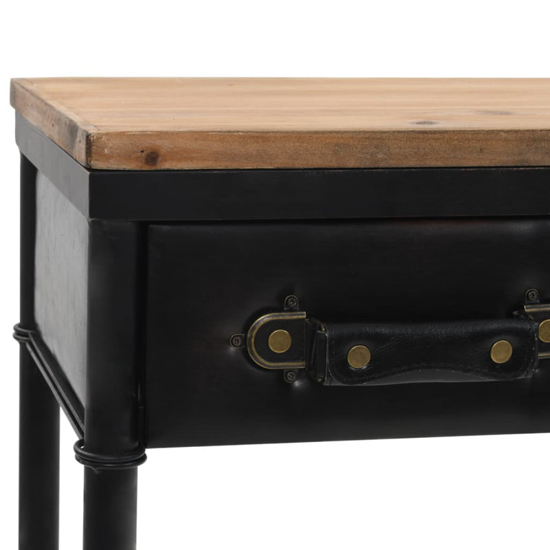 Console Table with Castors 39.4"x13"x31.5" Solid Wood Fir