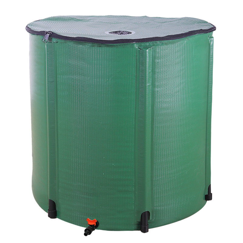 Winado 200 Gallons Weather Resistant Plastic Drainable Planter Rain Barrel and Hose