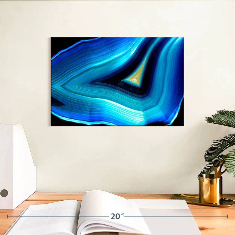 Cristal agate bleu taillé Alvord, H 8 po x l 12 po