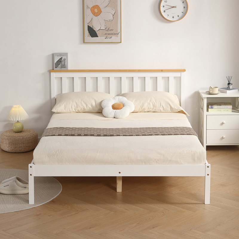 Shane Solid Wood Bed, Single (3'), White