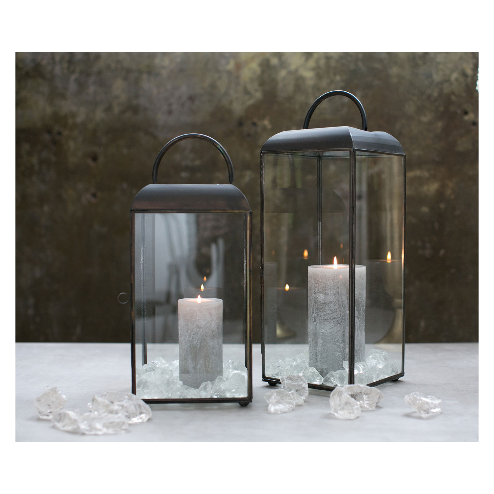 Outdoor Lantern, 17.5" H x 7.75" W x 7.75" D
