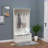 Hall Tree with Storage Bench, 38” 3-In-1 Entryway Organizer with 4-Hook Coat Rack &amp; Shoe Storage, White | Cream White | MDF