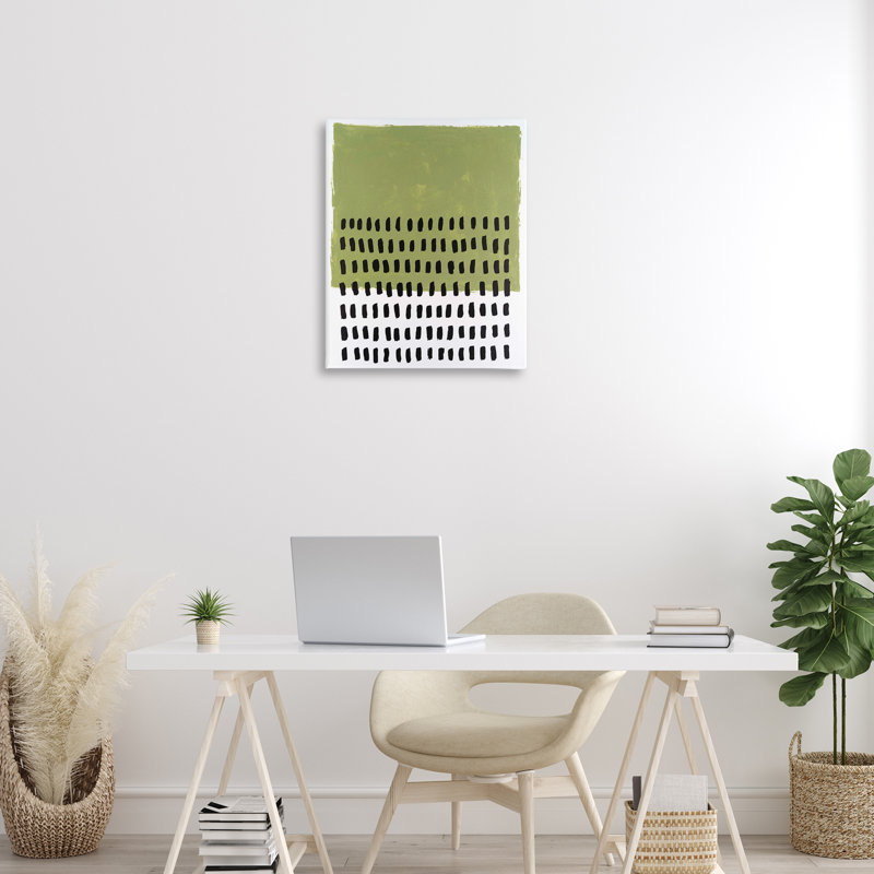 Green Dotted Pattern Canvas Wall Art by Michael Willett, 30" H x 24" W