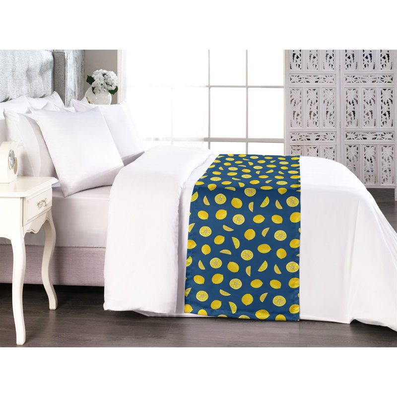 Chemin de lit Ambesonne Lemons, Très grand lit