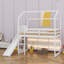 Lit mezzanine en bois avec glissade, tablettes de rangement et rampe d'escalade-182024995