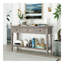 Console de style rétro classique avec trois tiroirs supérieurs et une tablette inférieure de style ouvert, facile à assembler (gris délavé)-1639781738