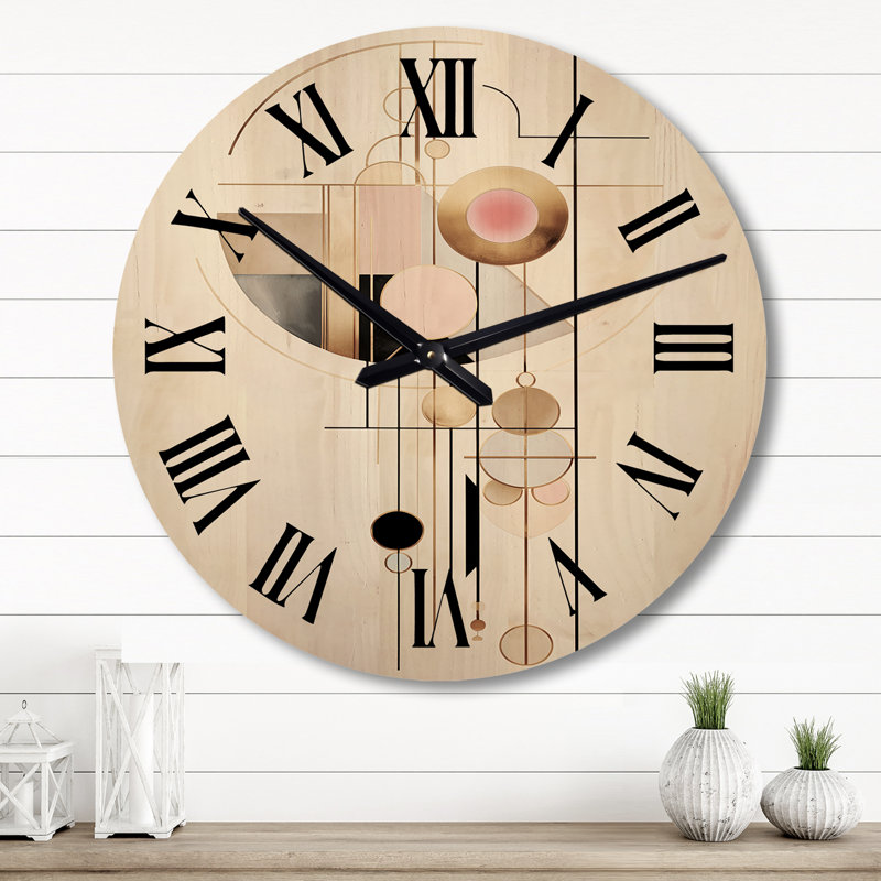 Horloge murale en bois massif Uniontown, Grand