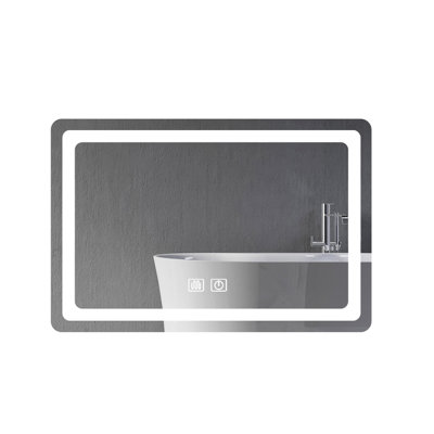 Smart Bathroom Led Mirror 23.59 In. - Waterproof, Energy Efficient Vanity Lighted 15 Clear Reflection