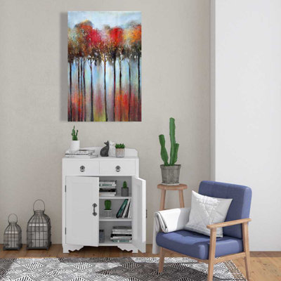 Abstract and Colorful Forest - Contemporary Canvas Art for Home