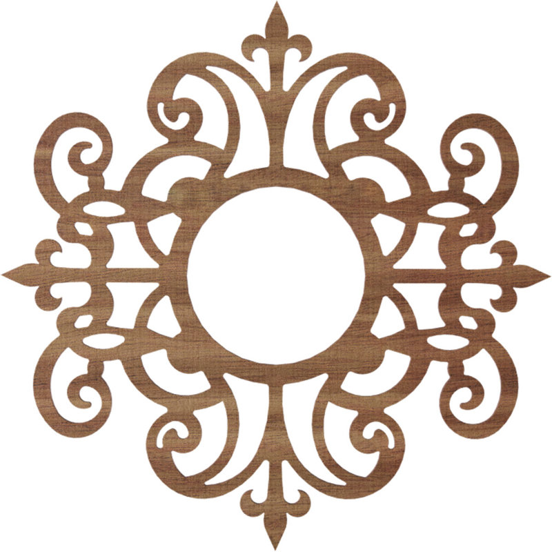 Médaillon de plafond 18 po x 18 po x 5 7/8 po x P 3/8 po Dijon, Noyer, H 18 po x l 18 po x P 0,25 po