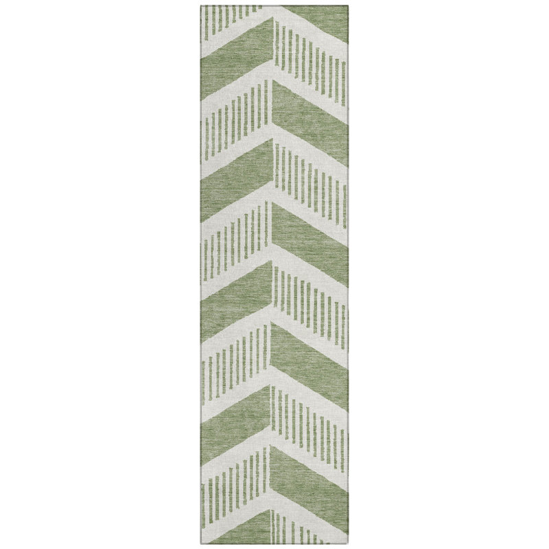 Tapis intérieur / extérieur lavable à la machine Chantille ACN2910, Fougère, Tapis de couloir 2 pi 3 po x 7 pi 6 po