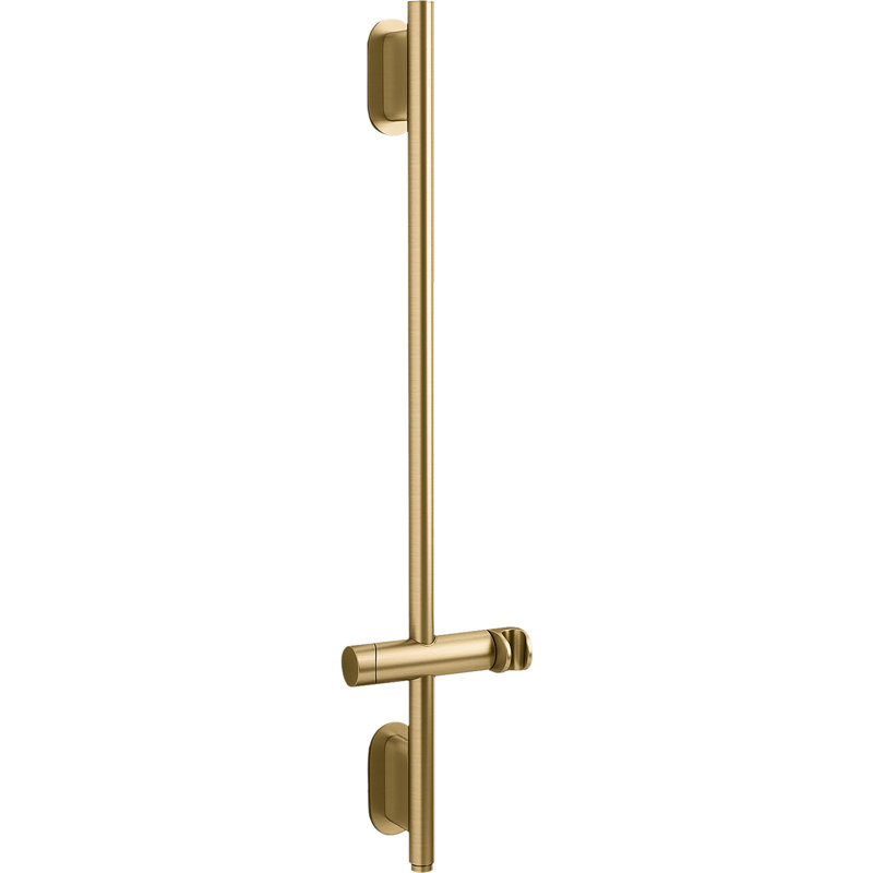 Statement 32" Deluxe Slidebar with Integrated Water Supply For Handshower, Vibrant Brushed Moderne Brass
