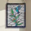 Panneau de vitrail 10 "H Happy Hummingbird