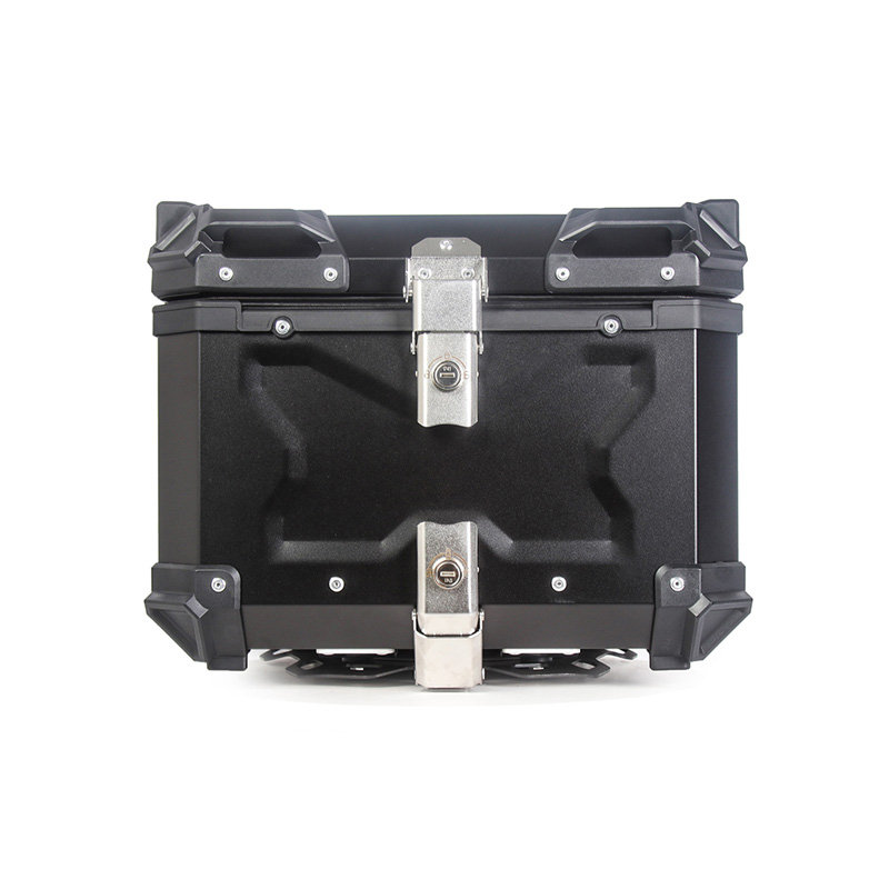 45L Motorcycle Top Case, Aluminum Alloy Waterproof Motorbike Top Box , Universal Motorcycle Trunk, Black