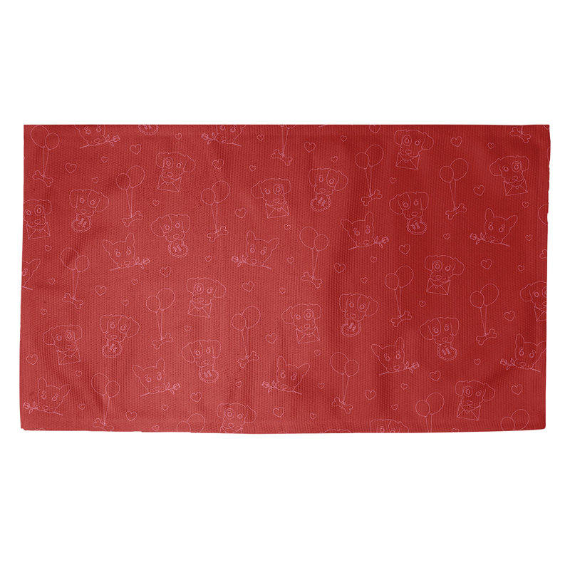 Tapis rouge/zone blanche fait main, Rectangle 3 pi x 5 pi