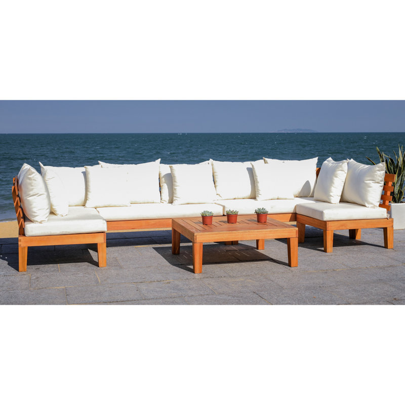 Tokarz Eucalyptus 5 - Person Patio Conversation Set with Cushions, Beige